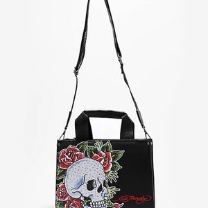 🛑(Sold) Ed Hardy Black and Red Skull Shoulder Bag